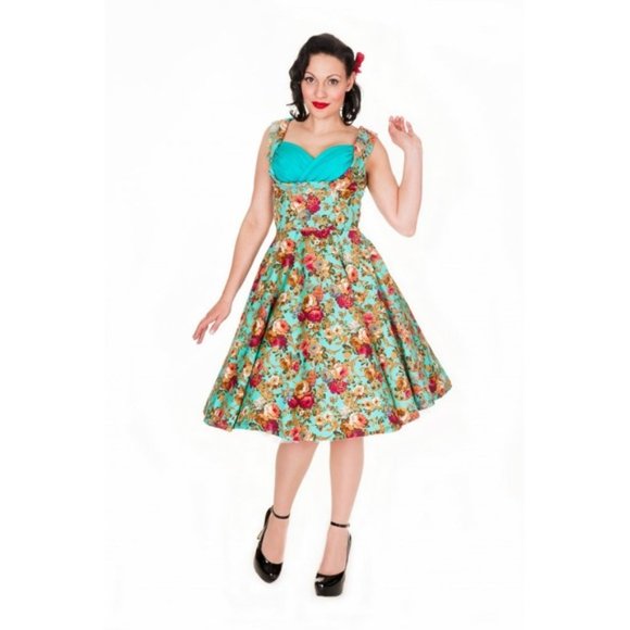 Lindy Bop Dresses & Skirts - Lindy Bop Floral Ophelia Retro Rockabilly Dress M